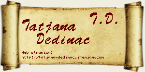 Tatjana Dedinac vizit kartica